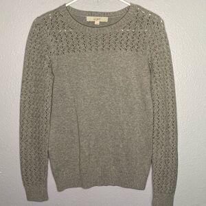 Loft Gray Knit Crew Neck Sweater Size XS